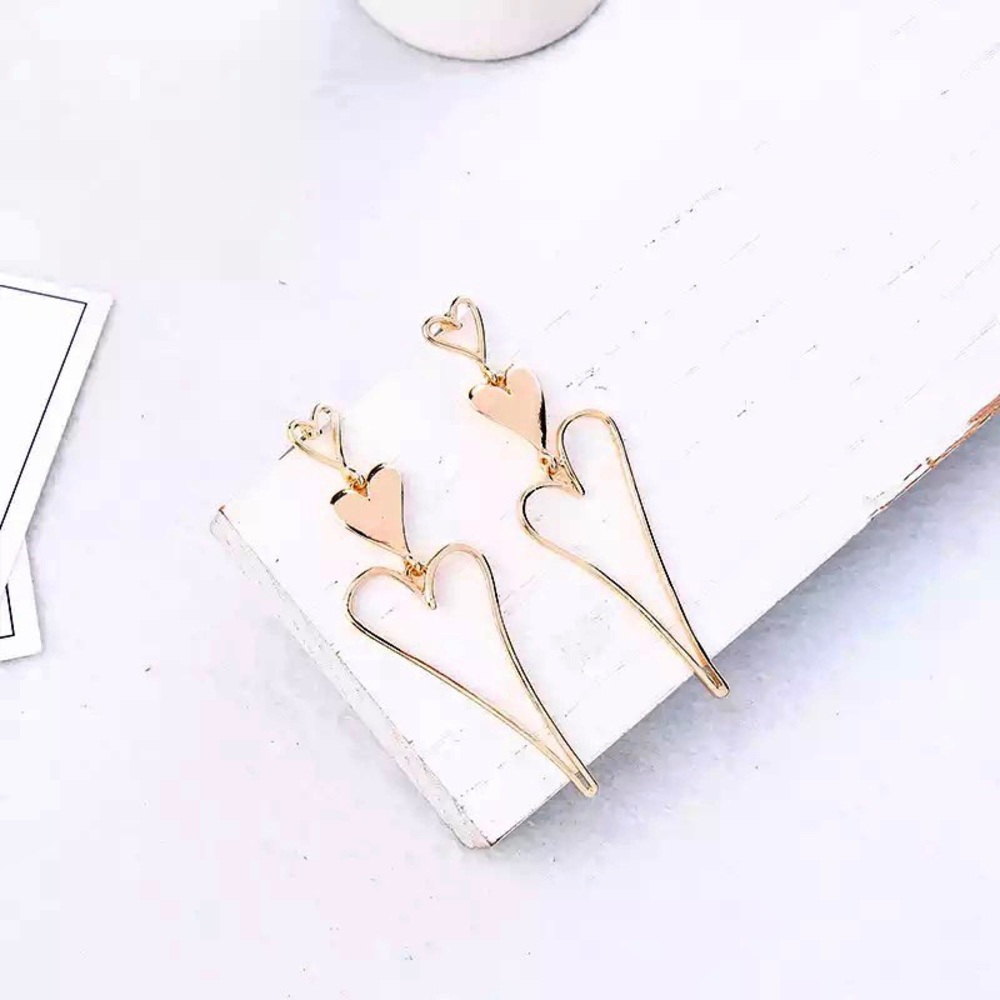 Hollowed Hearts Stud Drop Earrings